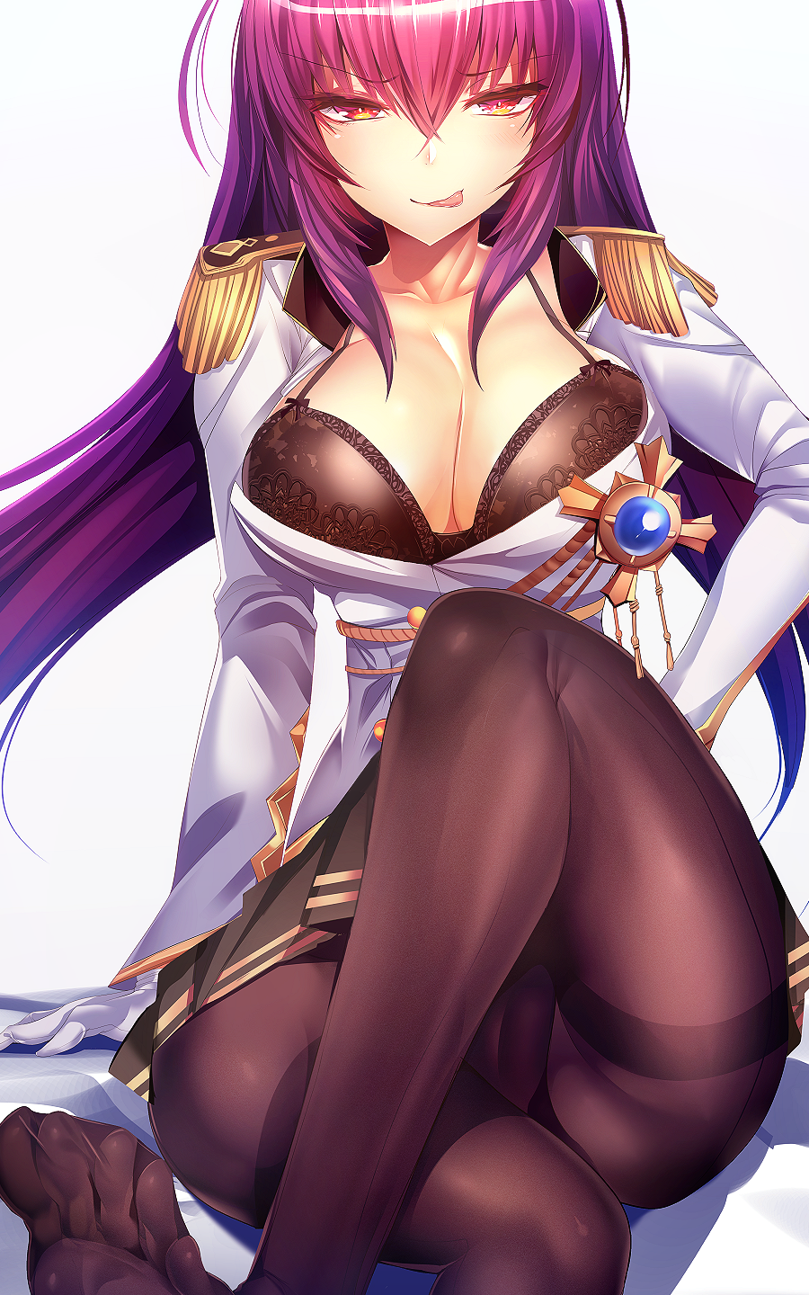 bad_id, bad_pixiv_id, black_legwear, black_skirt, breasts, cleavage, dress, fate/grand_order