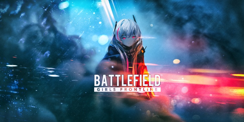 1girl, battlefield_(series), battlefield_v, copyright_name, english_text, field_radio, girls'_frontline, headgear