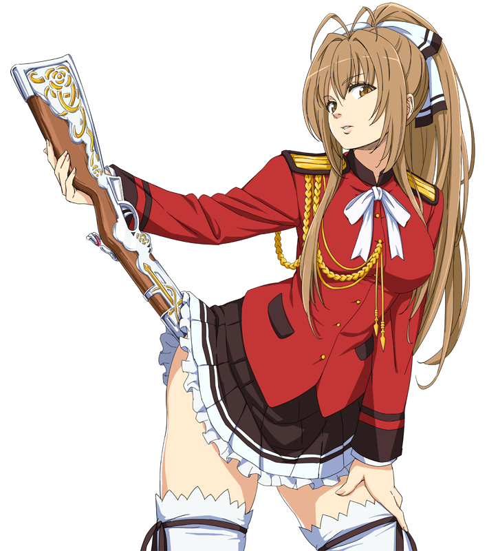 1girl, aiguillette, amagi_brilliant_park, antenna_hair, bow, brown_eyes, brown_hair, buttons
