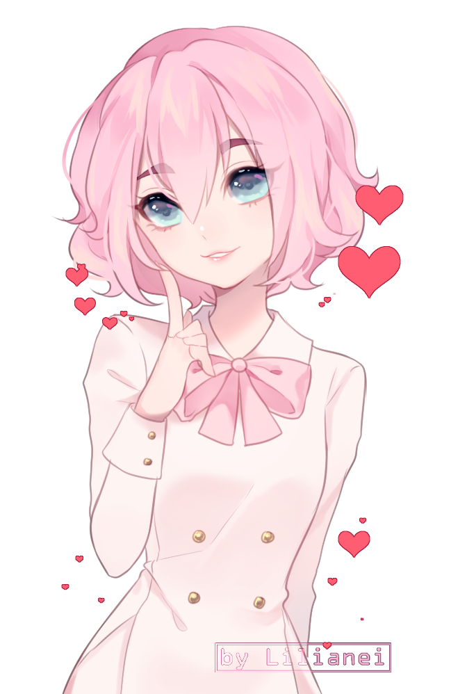 blue_eyes, bow, commission, doll_joints, hair_between_eyes, joints, lilianei, long_sleeves