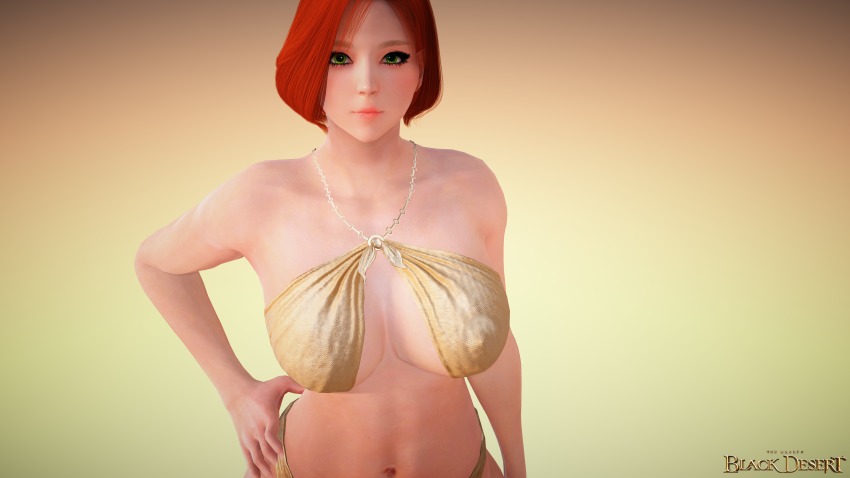 1girl, absurdres, bikini, black_desert, breasts, cleavage, collarbone, female_focus