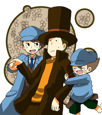00s, 3boys, aged_up, child, coat, future_luke, hat, hershel_layton