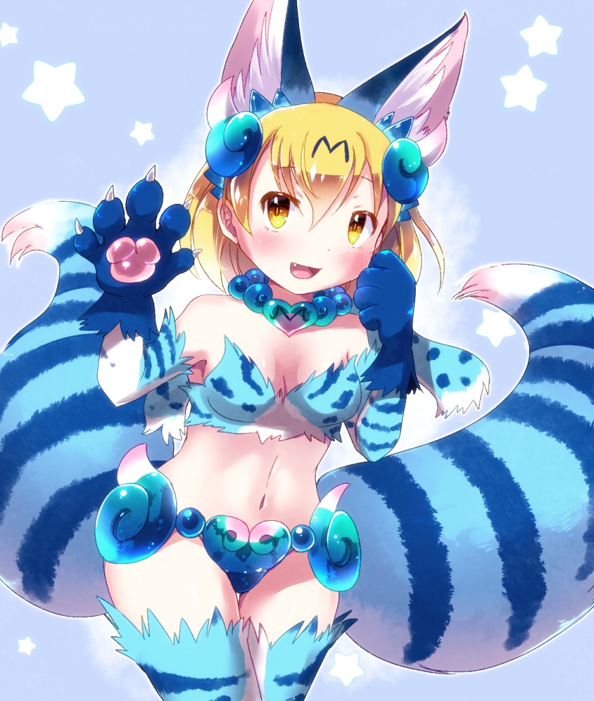 10s, 1girl, :3, :d, animal_ears, animal_hands, armpits, bare_shoulders