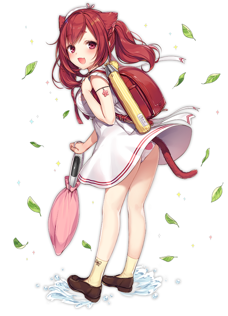 1girl, alternate_costume, animal_ears, ass, azur_lane, backpack, bag, blush