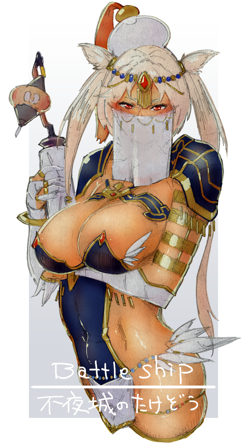1girl, arm_under_breasts, armor, blush, breasts, bridal_gauntlets, circlet, cosplay