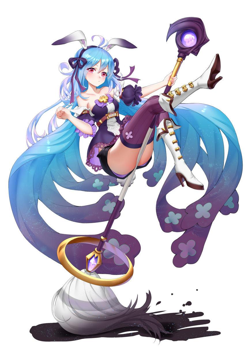 1girl, absurdres, ahoge, animal_ears, bad_id, bad_pixiv_id, bare_shoulders, belt