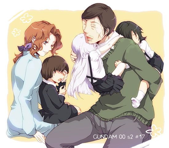 00s, 2girls, 3boys, allelujah_haptism, andrei_smirnov, brown_hair, child, closed_eyes