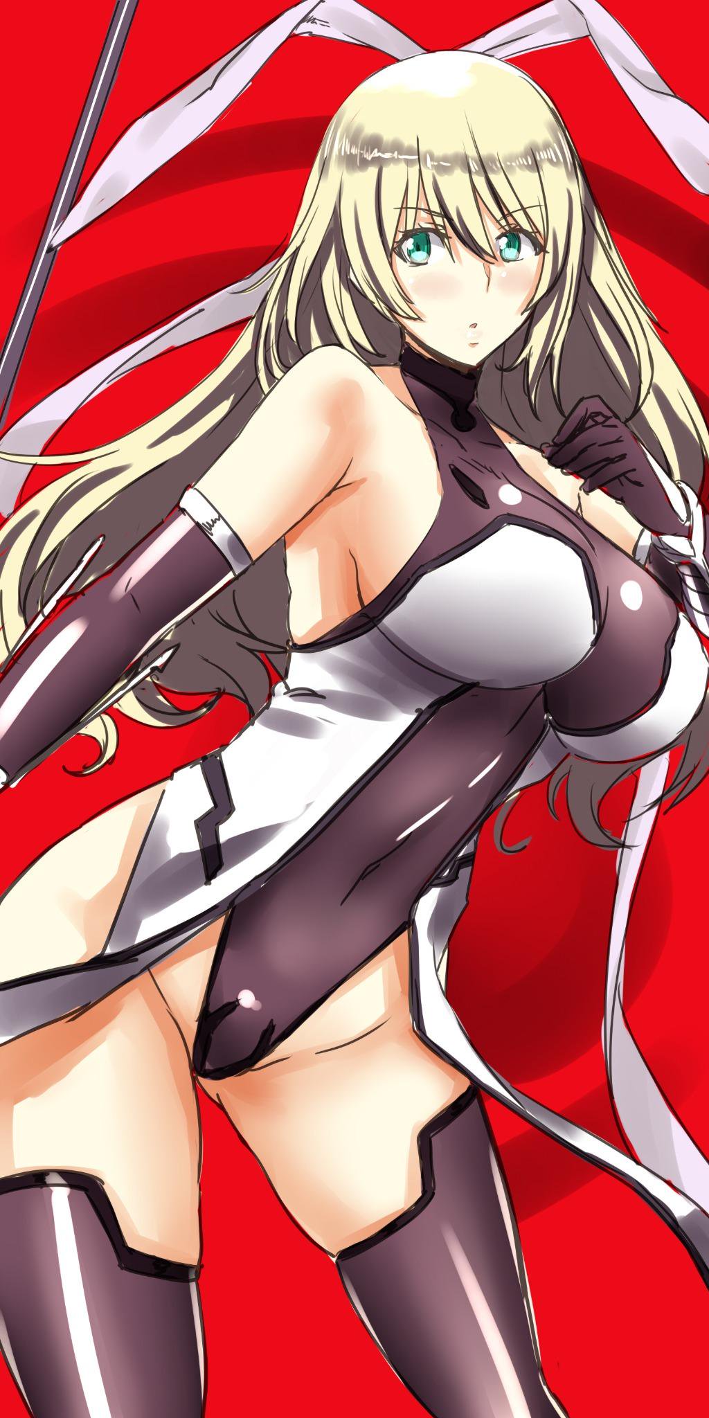 1girl, atago_(kancolle), bare_shoulders, blonde_hair, blush, breasts, character_request, cosplay