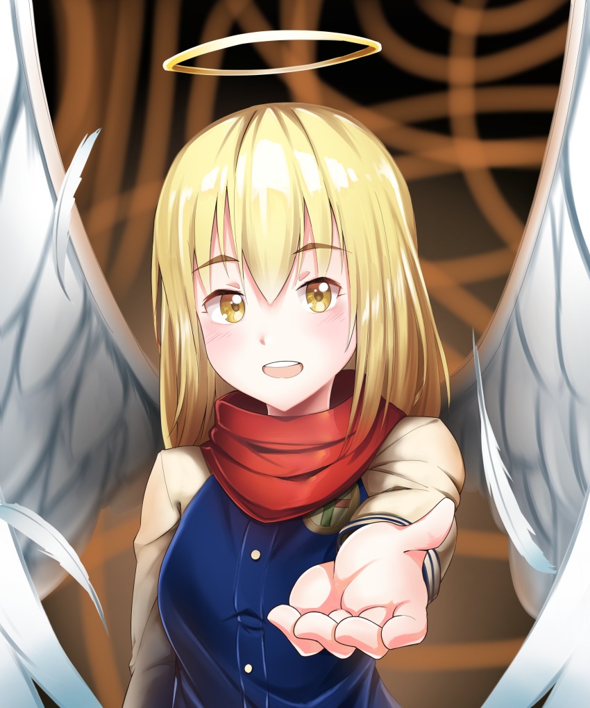 10s, 1girl, :d, absurdres, anzu_(hinamatsuri), blonde_hair, blunt_bangs, blush