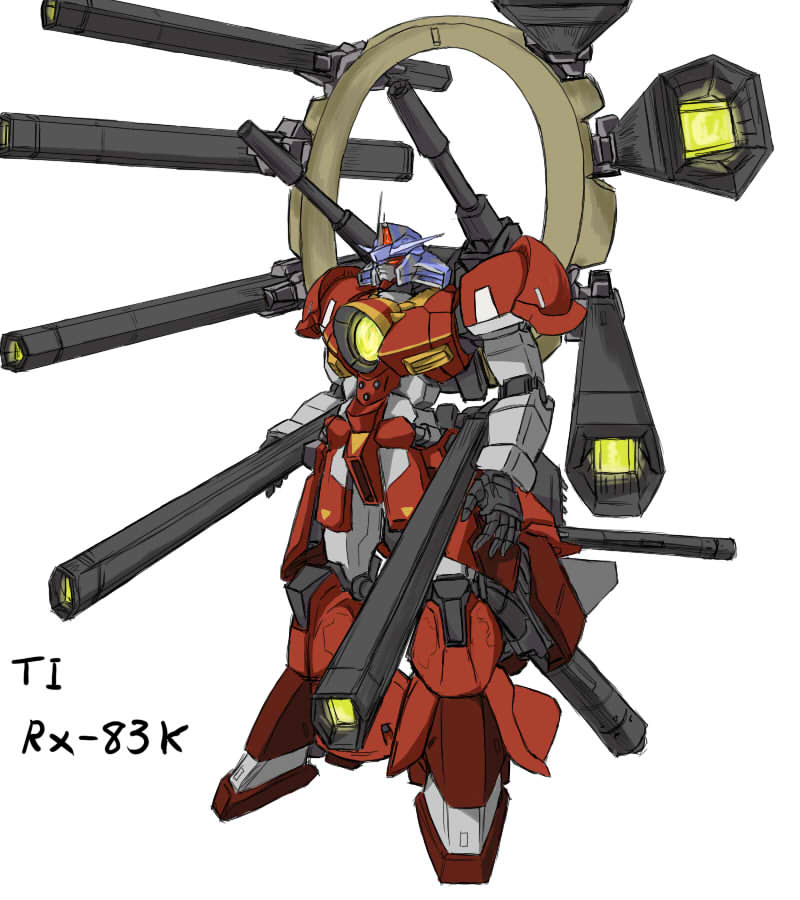 1girl, aogumo_(ghost-8492), bad_id, bad_pixiv_id, female_focus, guncannon, gundam, koppa_(pixiv), mecha, mechanization, robot, solo, touhou, yasaka_kanako