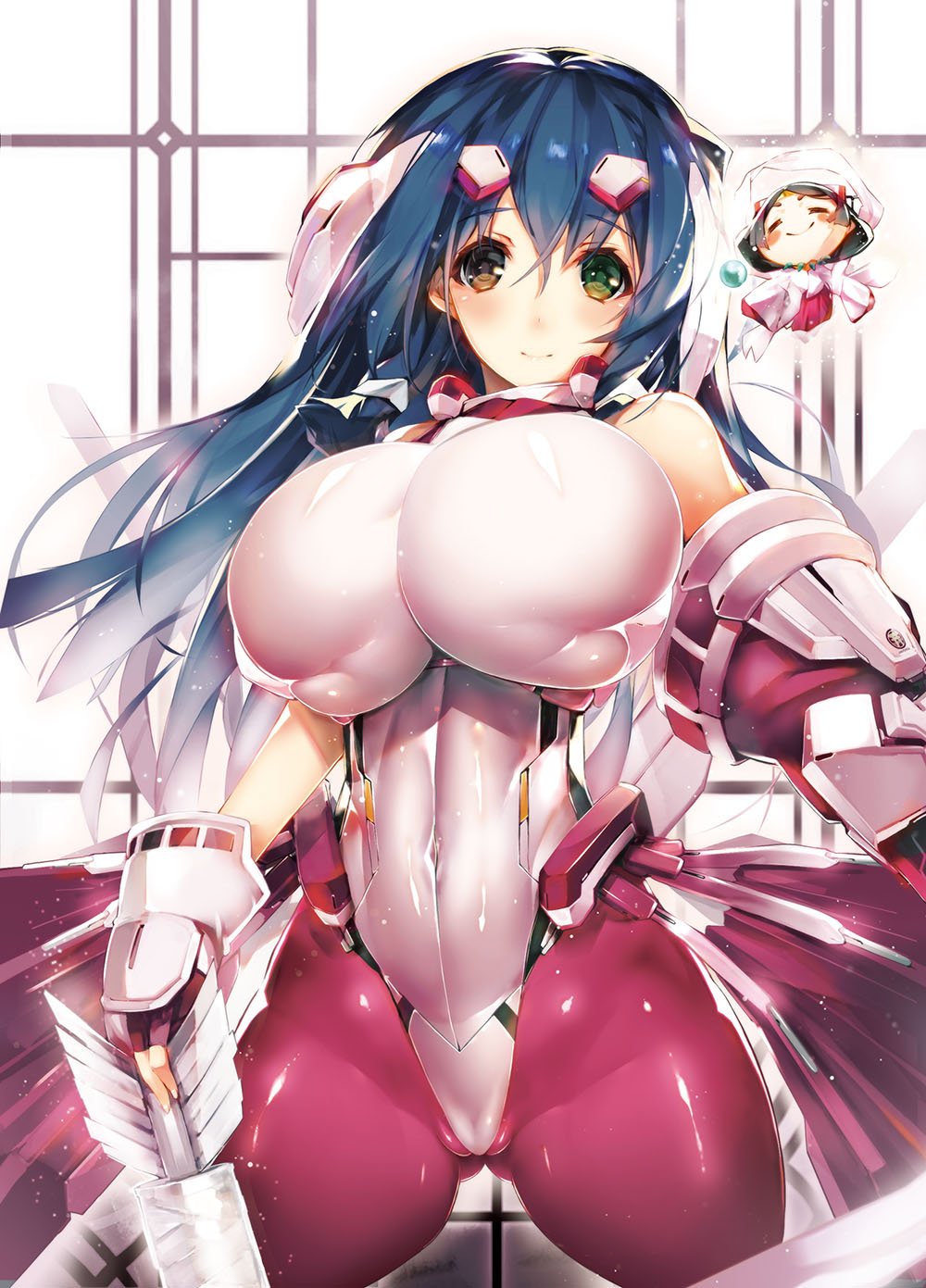 asama_tomo, heterochromia, highres, kyoukaisenjou_no_horizon, pantyhose, satoyasu, skin_tight, solo