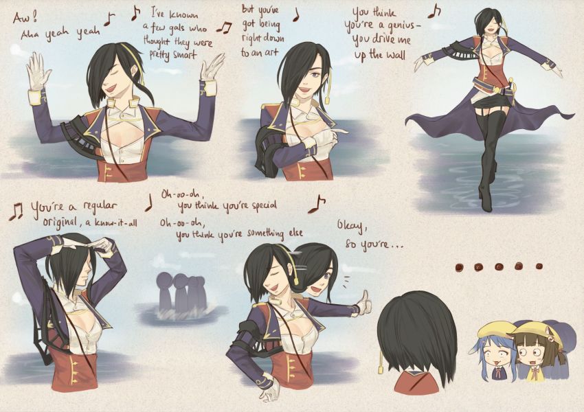 ..., 3girls, :d, afterimage, animal_ears, ark_royal_(azur_lane), arms_up, azur_lane