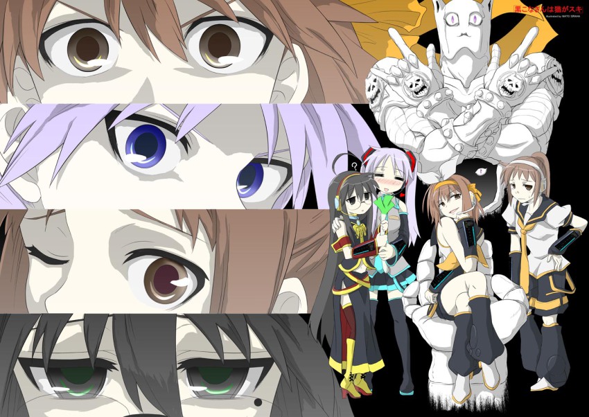 4girls, ahoge, atlus, bad_id, bad_pixiv_id, cosplay, cut-in, detached_sleeves