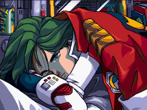 1990s_(style), 1girl, blazing_star, female_focus, green_eyes, green_hair, matching_hair/eyes, pixel_art