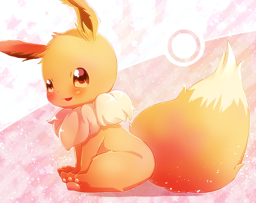 brown_eyes, eevee, full_body, gen_1_pokemon, looking_at_viewer, mikoko_(mg2), nintendo, no_humans