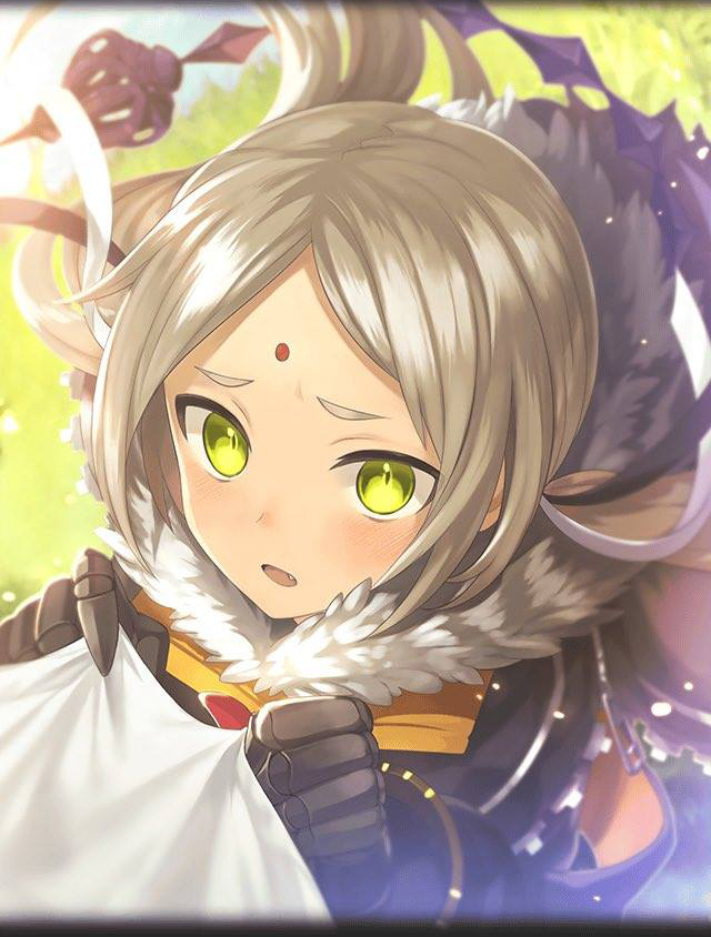 artist_request, bindi, black_killers_(phantom_of_the_kill), blonde_hair, blush, dark_skin, facial_mark, forehead_mark