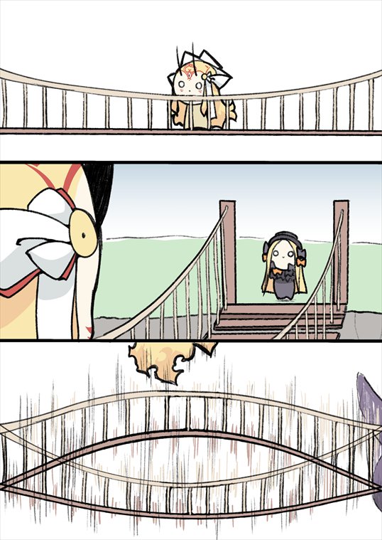 2girls, 3koma, abigail_williams_(fate), abigail_williams_(first_ascension)_(fate), akiyama_yuuji_(naruko-tei), bad_id, bad_twitter_id, blonde_hair