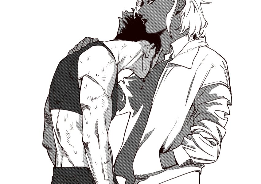 2girls, biceps, blood, blood_on_face, blouse, character_request, fight_class_3, hand_in_pocket