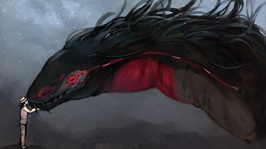 1boy, dragon, fate/grand_order, fate_(series), from_side, hat, idk-kun, jacket