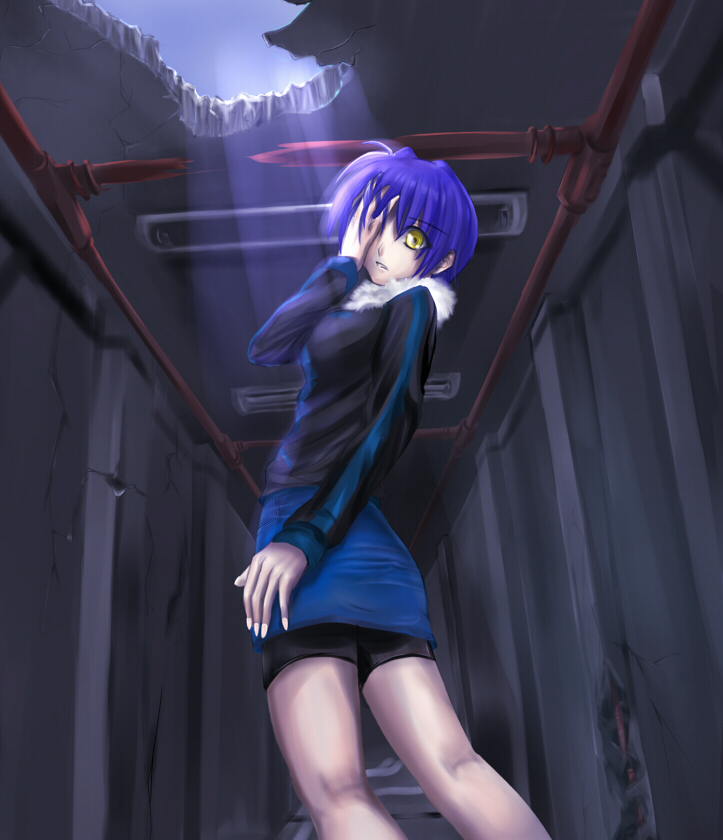 00s, 1girl, female_focus, food, lyrical_nanoha, mahou_shoujo_lyrical_nanoha, mahou_shoujo_lyrical_nanoha_strikers, pencil_skirt