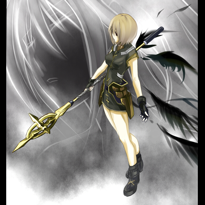 00s, 1girl, bad_id, bad_pixiv_id, brown_hair, cross, female_focus, fingerless_gloves