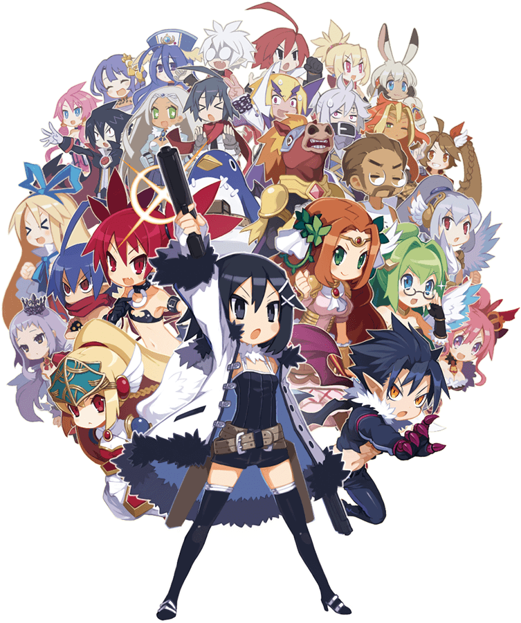 >_<, 6+boys, 6+girls, :d, :o, absolutely_everyone, adell_(disgaea), ahoge