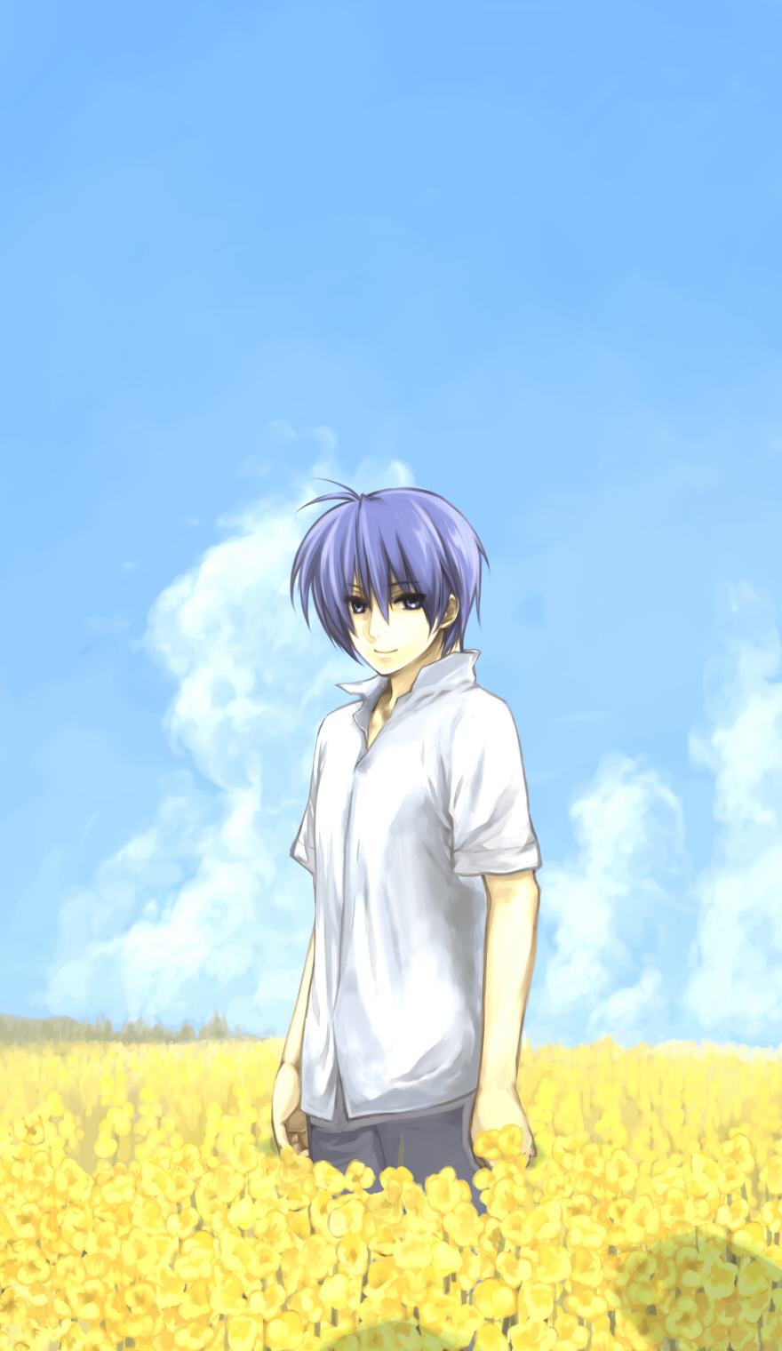 00s, 1boy, bad_id, bad_pixiv_id, blue_eyes, blue_hair, clannad, cloud