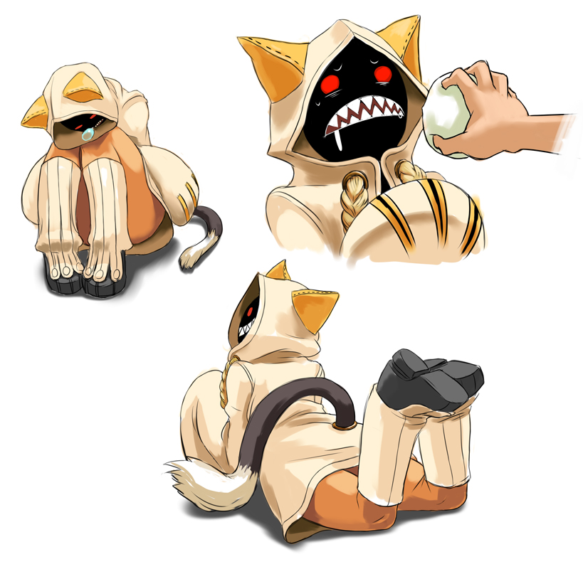 1girl, animal_hood, arc_system_works, steamed_bun, blazblue, cat_hood, dark-skinned_female, dark_skin