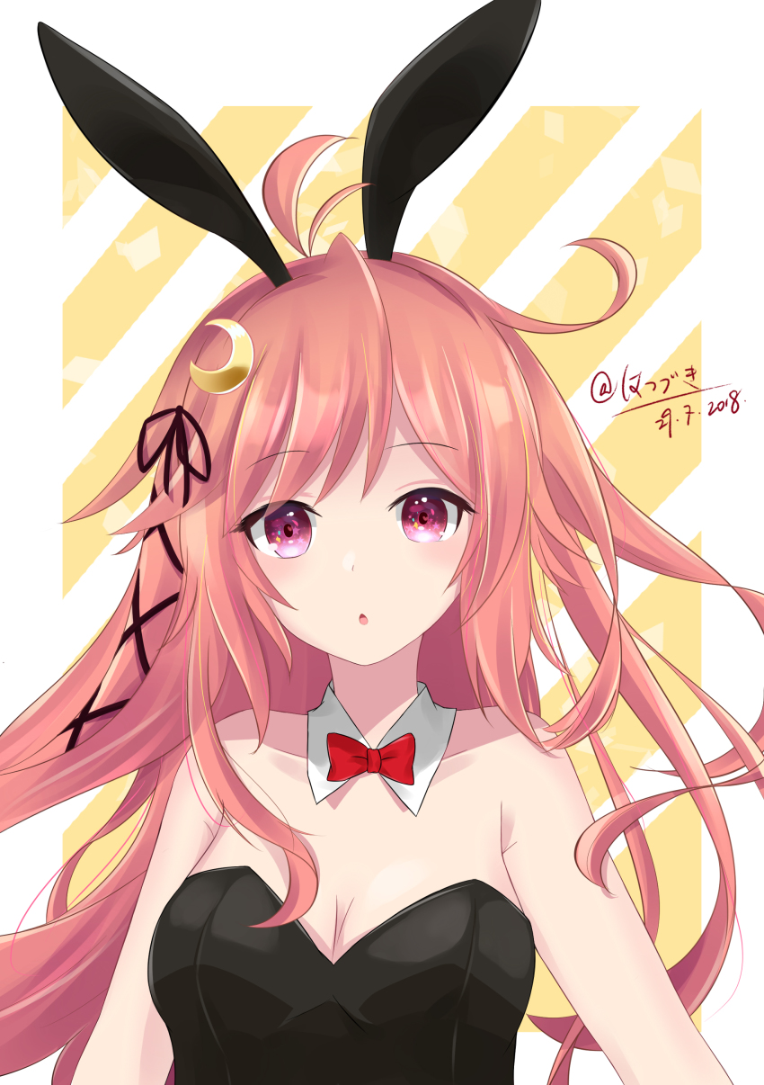 1girl, :o, absurdres, ahoge, alternate_costume, animal_ears, antenna_hair, black_leotard