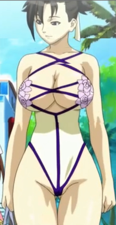 00s, 1girl, anime_screenshot, bakuretsu_tenshi, breasts, cleavage, curvy, female_focus