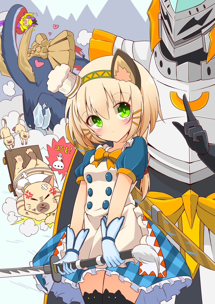 1girl, absurdres, anger_vein, animal_ears, blush, bow, bowtie, brown_hair