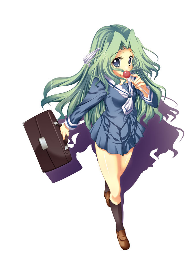 00s, bad_id, bad_pixiv_id, black_socks, blue_eyes, briefcase, candy, food