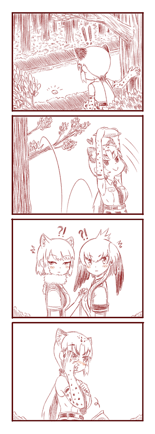 !, !!, !?, 10s, 3girls, 4koma, :>, ^^^