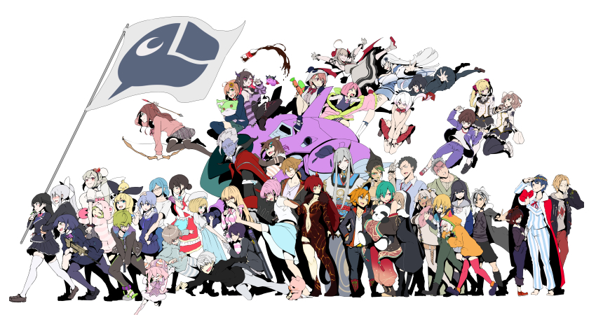 1other, 6+boys, 6+girls, absurdres, akabane_youko, akabane_youko_(1st_costume), amemori_sayo, amemori_sayo_(1st_costume)