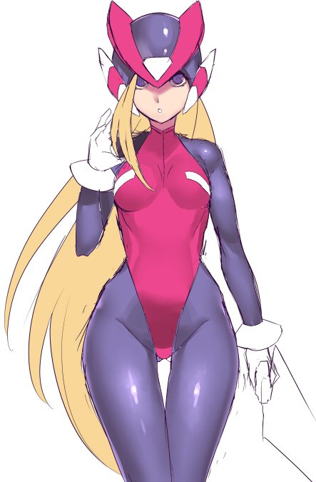 1girl, android, blonde_hair, bodystocking, bodysuit, breasts, capcom, commentary_request