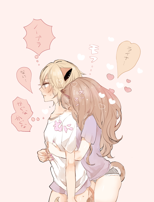 2girls, animal_ears, bad_id, bad_pixiv_id, big_hair, blonde_hair, breasts, citti_(show_by_rock!!)