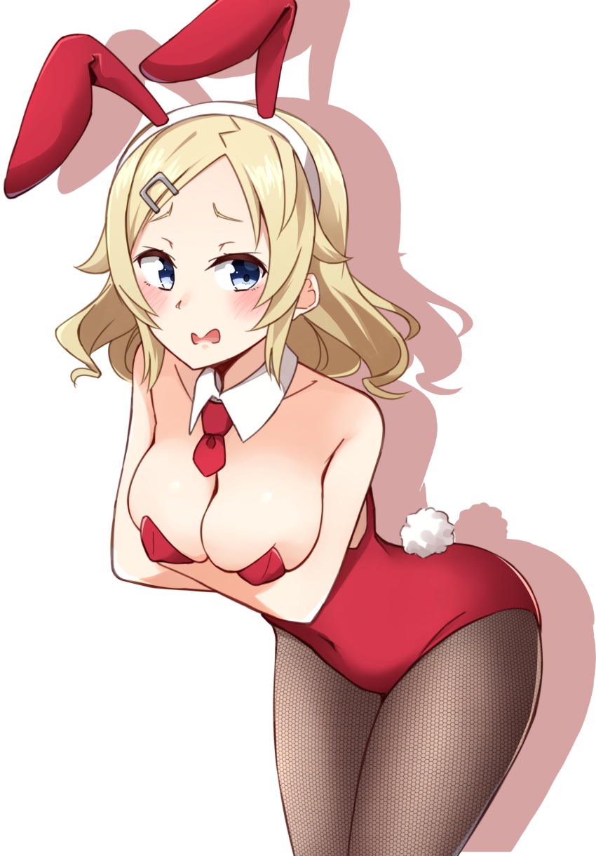 1girl, absurdres, animal_ears, bad_id, bad_pixiv_id, bare_arms, bare_shoulders, blonde_hair