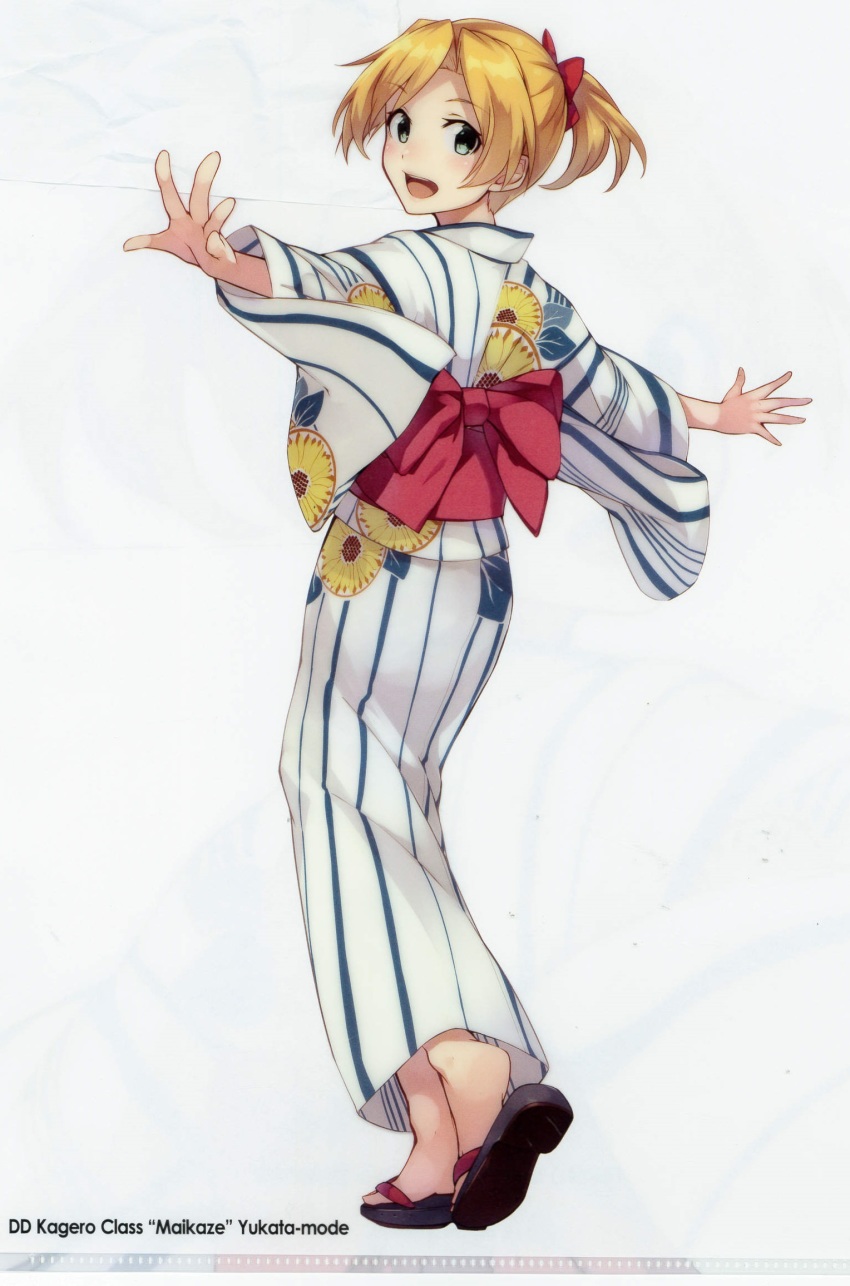 1girl, asymmetrical_hair, blonde_hair, female_focus, flipped_hair, full_body, green_eyes, highres