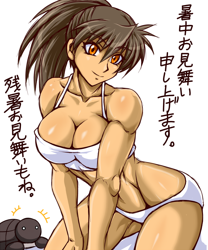 brown_hair, fuyumi_natsuko, muscular, orange_eyes, original, ponytail, tagme, taroimo_(00120014)