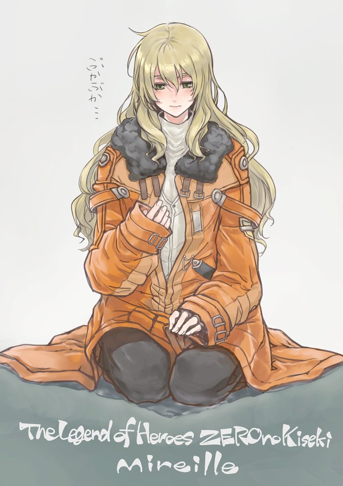 1girl, ao_no_kiseki, black_legwear, blonde_hair, blush, character_name, coat, copyright_name