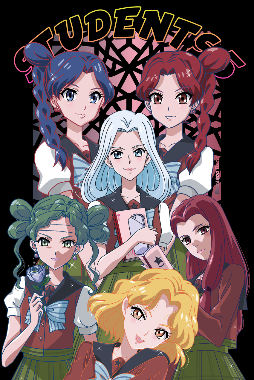 6+girls, :3, :d, absurdres, alternate_costume, bishoujo_senshi_sailor_moon, bishoujo_senshi_sailor_moon_s, blonde_hair