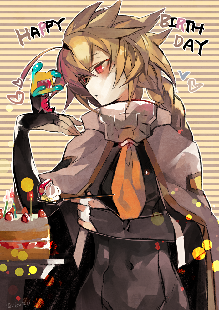 1girl, blazblue, blonde_hair, braid, hyakuhachi_(over3), lambda-11, long_hair, red_eyes