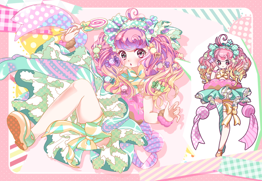 1girl, ahoge, aqua_boots, aqua_skirt, asymmetrical_legwear, bad_id, bad_pixiv_id, blush