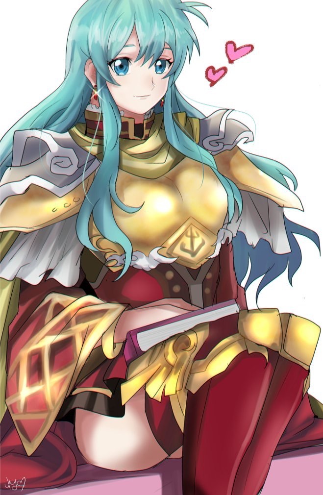 1girl, armor, armored_dress, blue_hair, book, breastplate, cape, dress