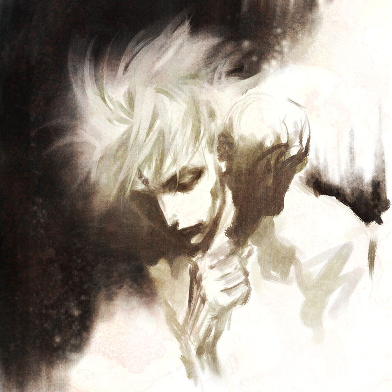 1boy, hao_&amp;_su, ikaruga, male_focus, monochrome, rogner5th, sepia, shinra_(ikaruga)