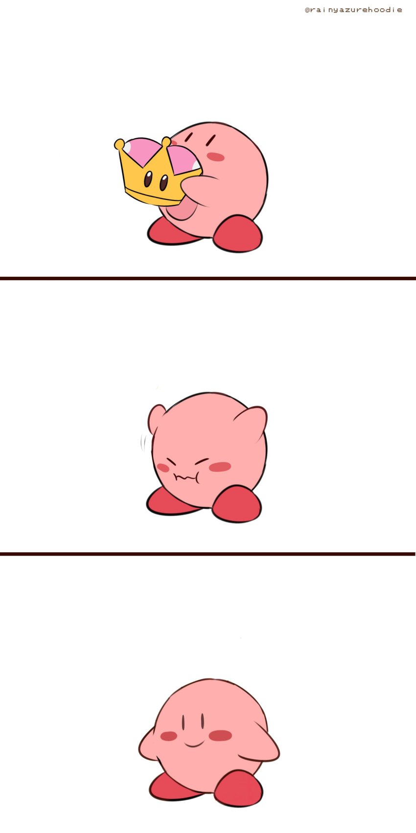 1boy, 3koma, absurdres, comic, crossover, crown, eating, highres