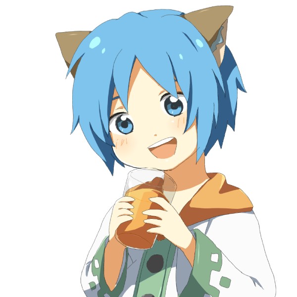 1boy, animal_ear_fluff, animal_ears, bad_id, bad_pixiv_id, cat_ears, cup, drinking_glass