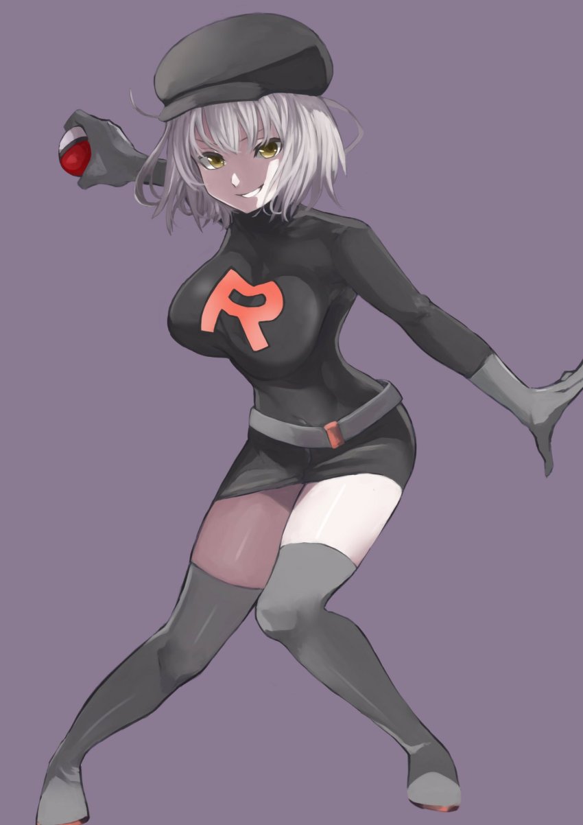 1girl, belt, black_boots, black_dress, black_hat, boots, breasts, newsboy_cap