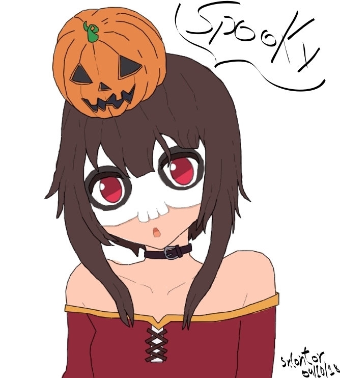 1girl, 2018, breasts, brown_hair, dated, english_text, female_focus, flat_color