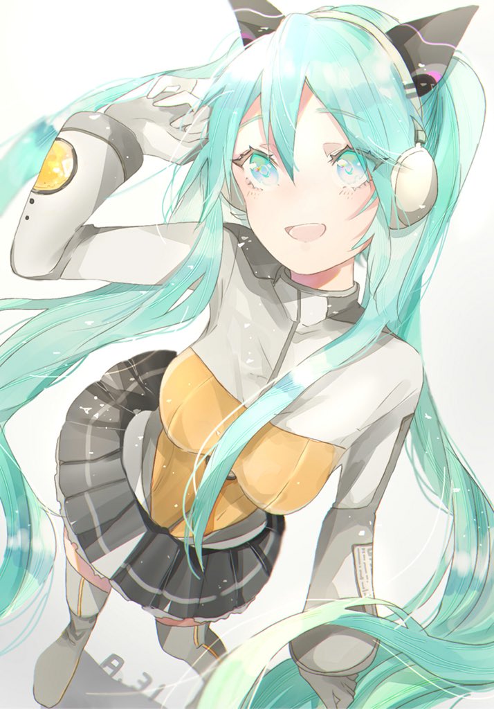 1girl, blush, female_focus, hatsune_miku, long_hair, looking_at_viewer, solo, twintails, vocaloid, wsk_64